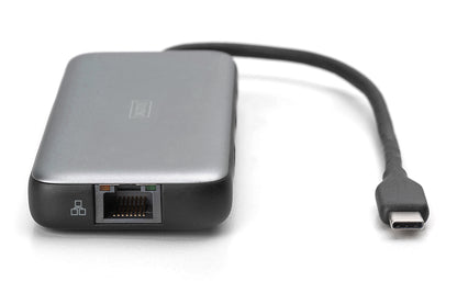 Digitus DA-70914 dockningsstationer för bärbara datorer Kabel USB 3.2 Gen 2 (3.1 Gen 2) Type-C Svart, Grå