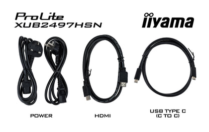 iiyama ProLite XUB2497HSN-W1 platta pc-skärmar 60,5 cm (23.8") 1920 x 1080 pixlar Full HD LED Vit