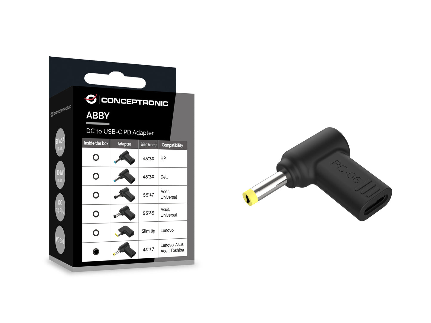 Conceptronic ABBY15PC06 tillbehör bärbara datorer Kontakter till bärbar dator