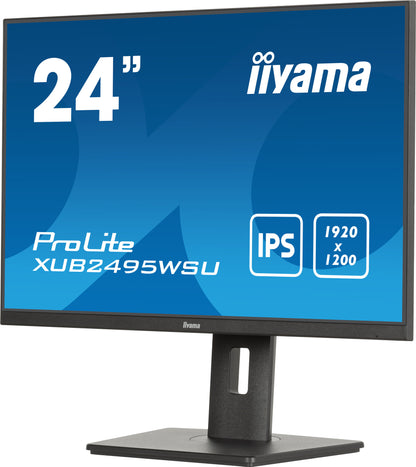 iiyama ProLite XUB2495WSU-B7 platta pc-skärmar 61,2 cm (24.1") 1920 x 1200 pixlar 4K Ultra HD LED Svart