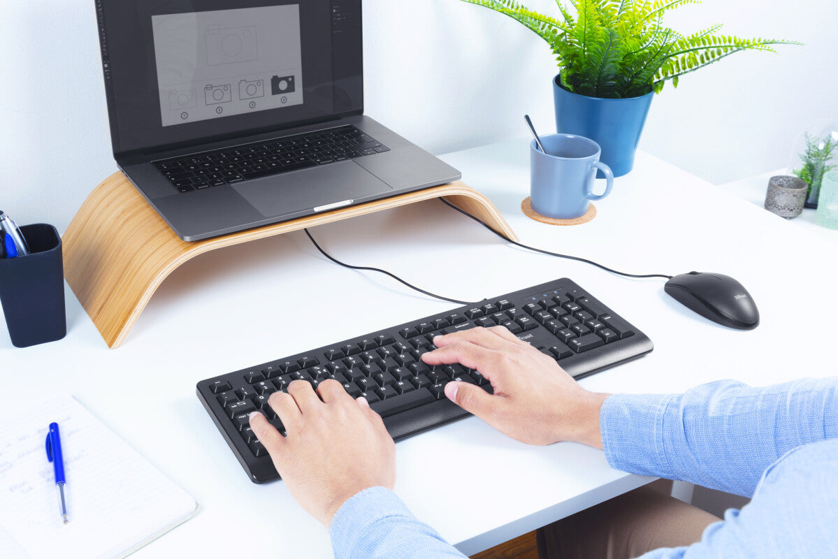 Trust Primo tangentbord Mus inkluderad Kontor USB tyska Svart