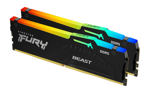 Kingston Technology FURY Beast RGB RAM-minnen 64 GB 2 x 32 GB DDR5 6000 MT/s ECC