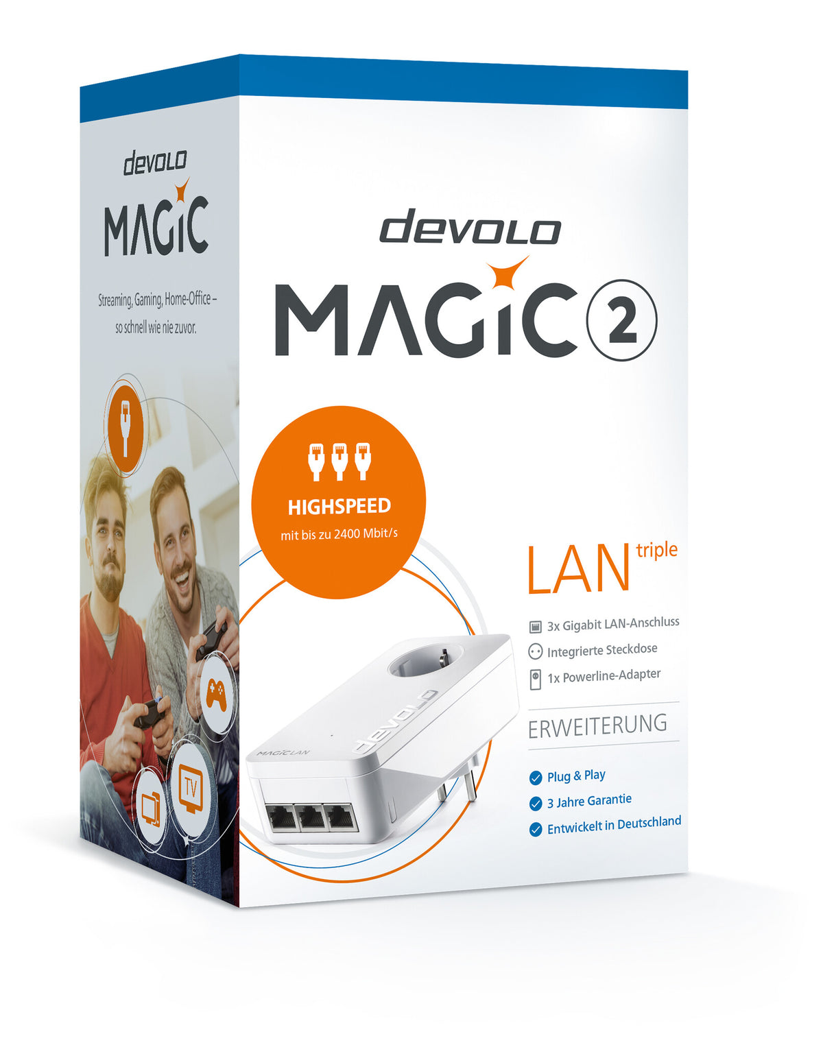 Devolo Magic 2 LAN triple 2400 Mbit/s Nätverksansluten (Ethernet) Vit 1 styck