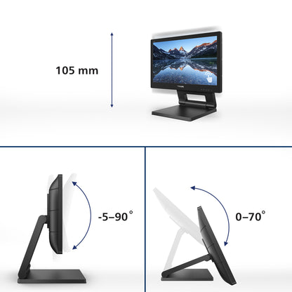 Philips 162B9T/00 platta pc-skärmar 39,6 cm (15.6") 1366 x 768 pixlar HD LCD Pekskärm Svart