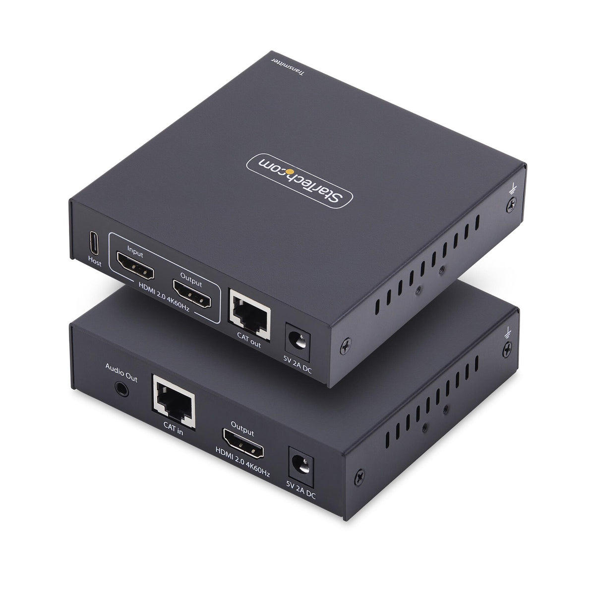 StarTech.com HDMI KVM-förlängare över IP-nätverk, 4K 60 Hz, drivrutinslös, HDMI och USB över Ethernet/CAT6, AVoIP, sändar- och mottagarsats, inklusive monteringssatser