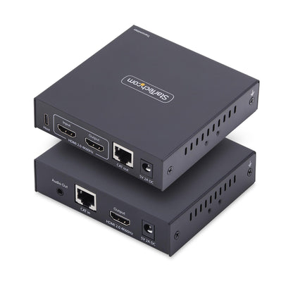 StarTech.com HDMI KVM-förlängare över IP-nätverk, 4K 60 Hz, drivrutinslös, HDMI och USB över Ethernet/CAT6, AVoIP, sändar- och mottagarsats, inklusive monteringssatser