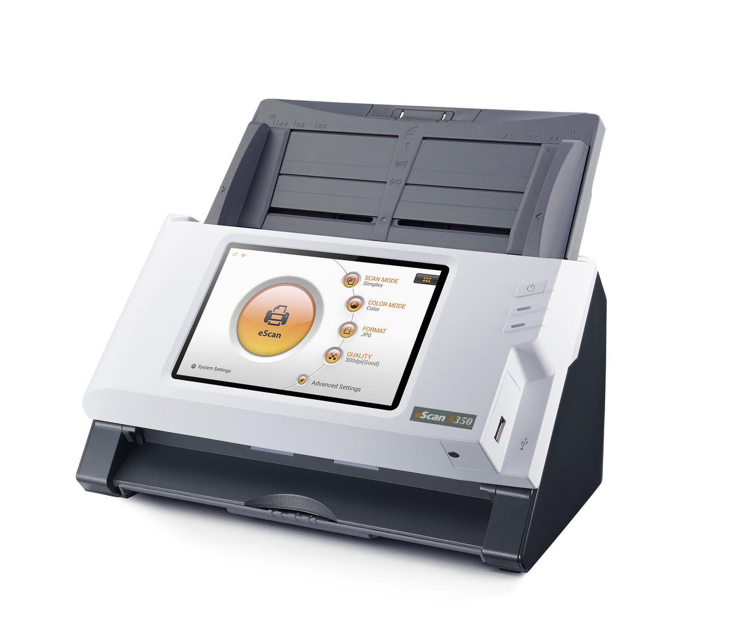 Plustek eScan A350 Essential ADF-skanner 600 x 600 DPI A4 Svart, Vit