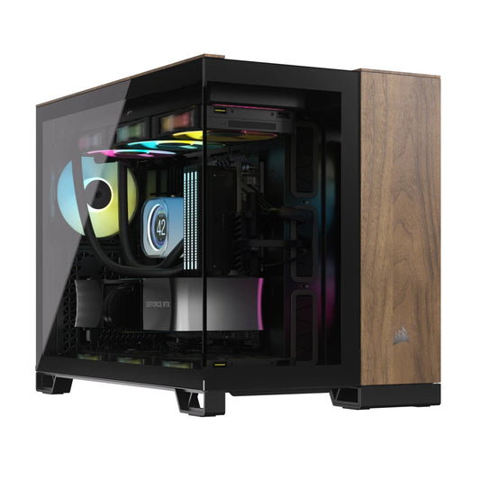 Corsair CC-9011286-WW datorväskor Midi Tower Svart, Valnöt