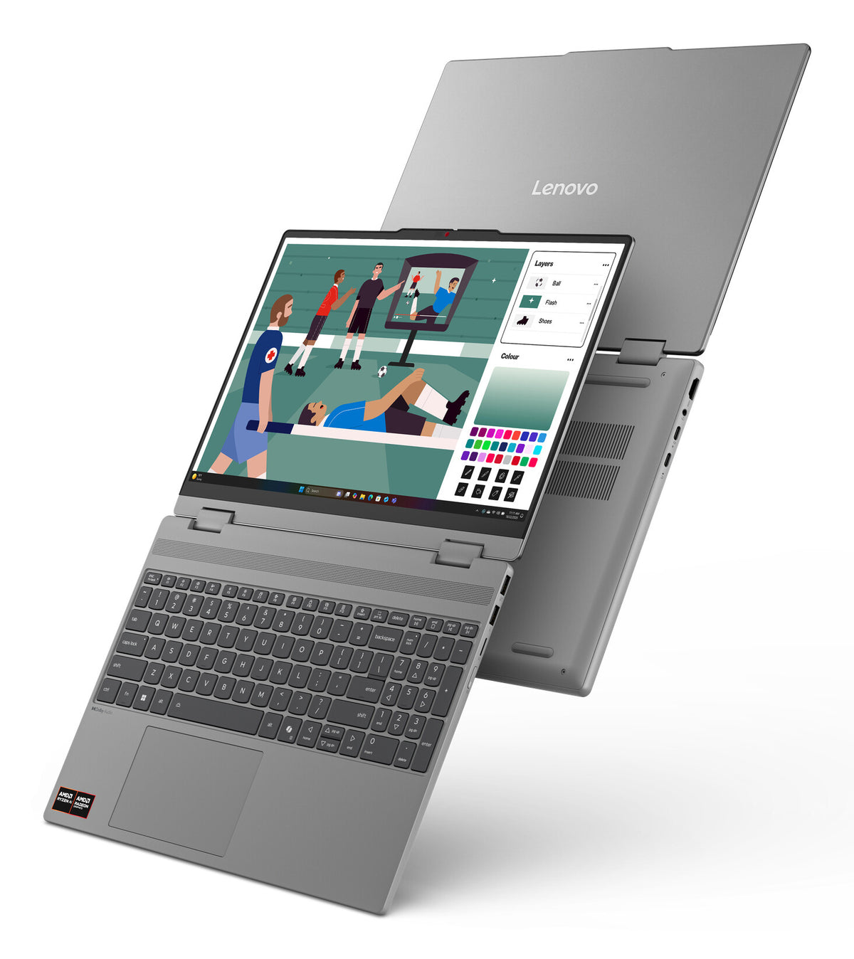 Lenovo IdeaPad 5 2-in-1 15AGP11 Copilot+ PC AMD Ryzen AI 5 430 Hybrid (2-i-1) 38,9 cm (15.3") Pekskärm WUXGA 16 GB DDR5-SDRAM 512 GB SSD Wi-Fi 7 (802.11be) Windows 11 Home tyska Grå
