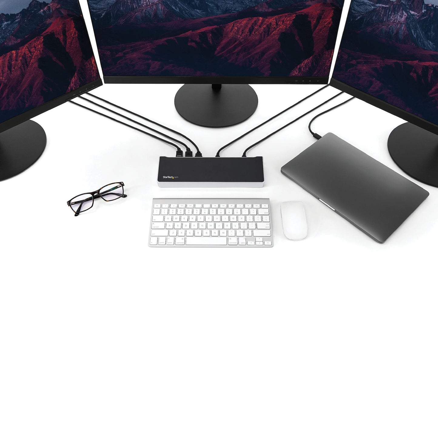 StarTech.com 4K USB-C-docka för tre skärmar med 5 USB 3.0-portar