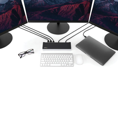 StarTech.com 4K USB-C-docka för tre skärmar med 5 USB 3.0-portar