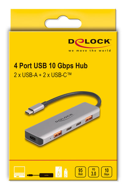 DeLOCK 64302 dockningsstationer för bärbara datorer Kabel USB 3.2 Gen 2 (3.1 Gen 2) Type-C Grå