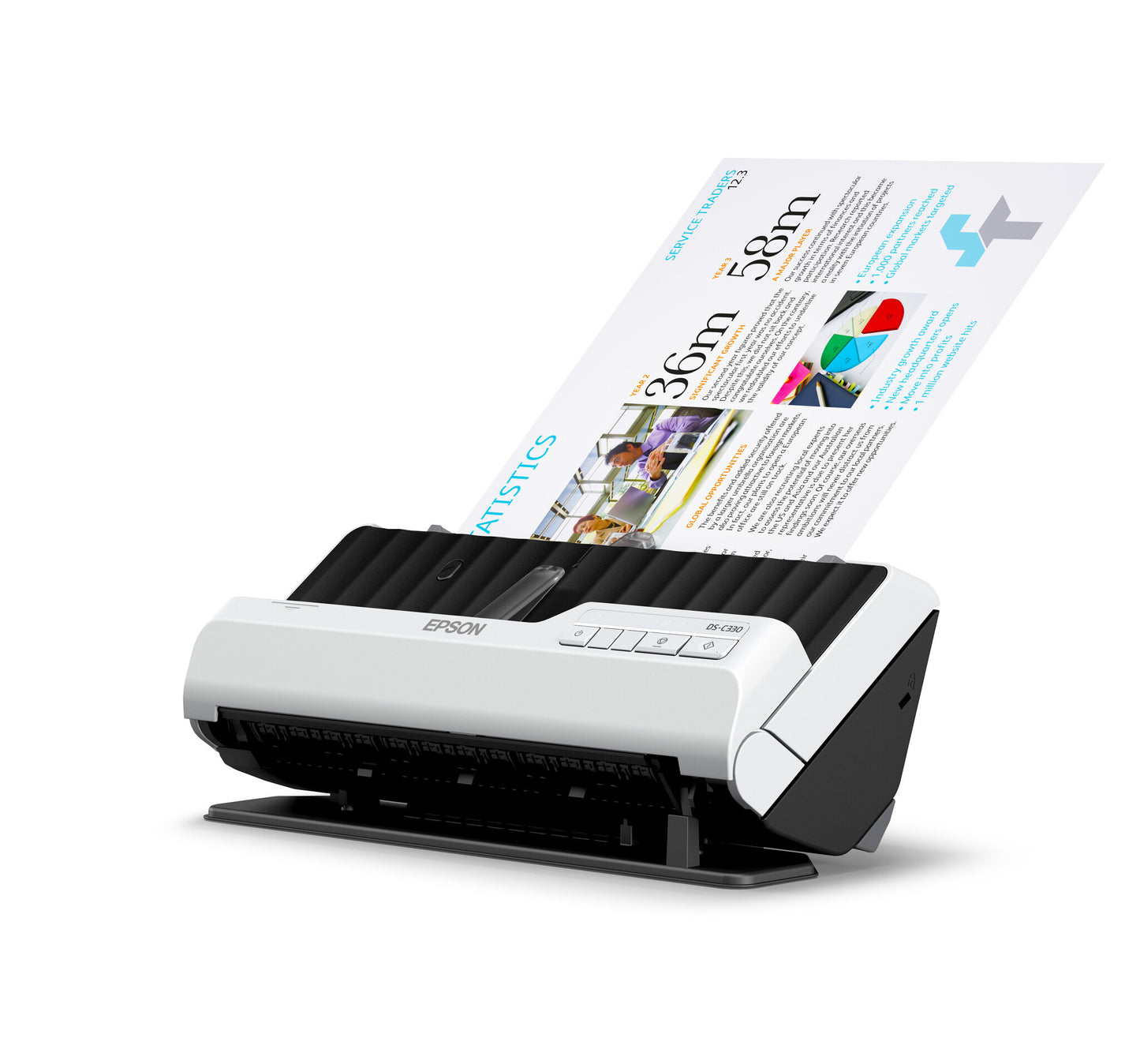 Epson DS-C330 ADF + arkmatad scanner 600 x 600 DPI A4 Svart, Vit