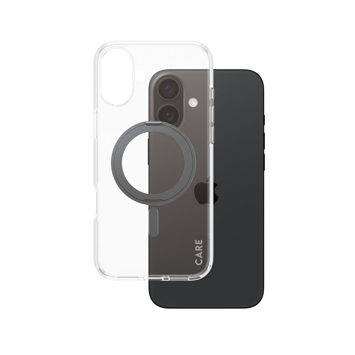 PanzerGlass CARE by ® Feature Case Transparent w. Black Kickstand & MagSafe iPhone 16 Plus mobiltelefonfodral Omslag Svart