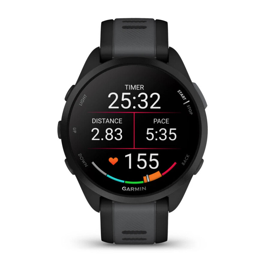 Garmin Forerunner 165 3,05 cm (1.2") AMOLED 43 mm Digital 390 x 390 pixlar Pekskärm Svart GPS