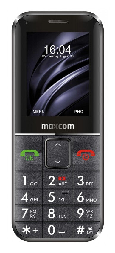 MaxCom Comfort MM735 mobiltelefoner 5,59 cm (2.2") 83 g Svart Första mobiltelefon