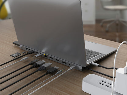 Conceptronic DONN17G dockningsstationer för bärbara datorer Kabel USB 3.2 Gen 1 (3.1 Gen 1) Type-C Grå