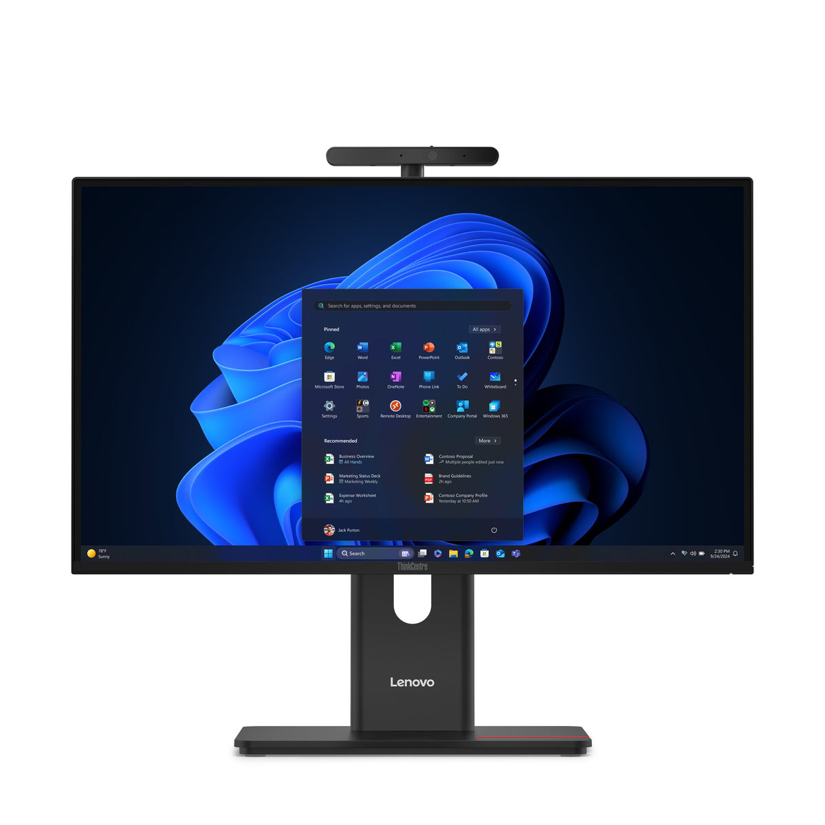 Lenovo ThinkCentre M90a Gen 6 Intel Core Ultra 7 265 60,5 cm (23.8") 1920 x 1080 pixlar Allt-i-ett-dator 32 GB DDR5-SDRAM 512 GB SSD Windows 11 Pro Wi-Fi 6E (802.11ax) Svart