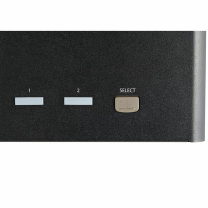 StarTech.com 2-ports DisplayPort KVM-switch för tre skärmar - 4K 60 Hz UHD HDR - Desktop DP 1.2 KVM med 2 portar USB 3.0-hubb (5 Gbit/s) och 4x USB 2.0 HID-portar, ljud - Snabbtangenter för omkoppling - TAA