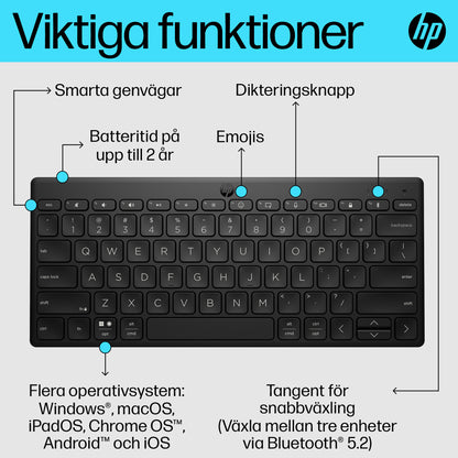 HP 355 kompakt Bluetooth-tangentbord för flera enheter