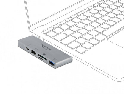 DeLOCK 87745 dockningsstationer för bärbara datorer USB 3.2 Gen 1 (3.1 Gen 1) Type-C Grå