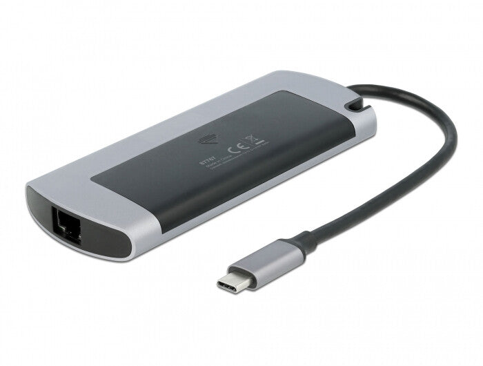 DeLOCK 87767 dockningsstationer för bärbara datorer Kabel USB 3.2 Gen 1 (3.1 Gen 1) Type-C Grå