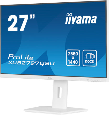 iiyama ProLite XUB2797QSU-W2 platta pc-skärmar 68,6 cm (27") 2560 x 1440 pixlar Quad HD LED Vit