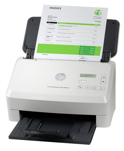 HP ScanJet Enterprise Flow 5000 s5 Arkmatad skanner 600 x 600 DPI A4 Vit