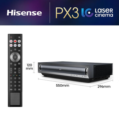 Hisense PX3 storbilds-tv Ultra short throw-projektor 2800 ANSI-lumen UHD 4K (3840x2160) Svart, Mörkgrå