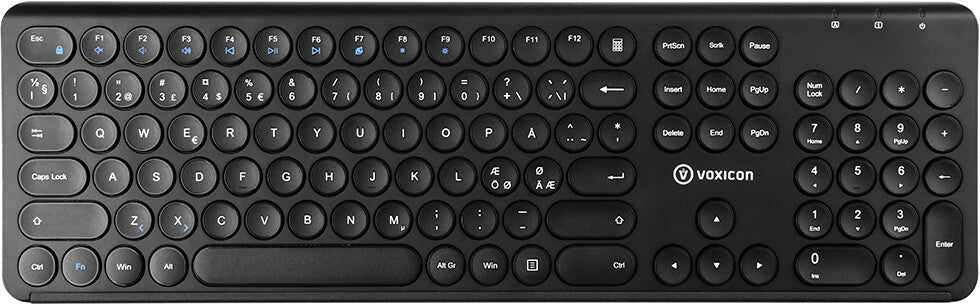 Voxicon Slim Classic 282WL tangentbord RF Trådlös QWERTY Nordic Svart