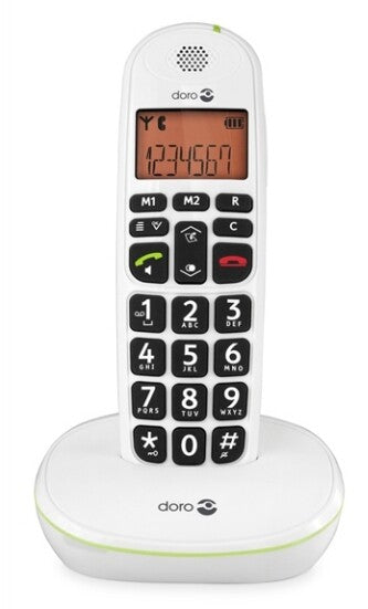 Doro PhoneEasy 100w DECT-telefon Namn och uppringnings-ID Vit