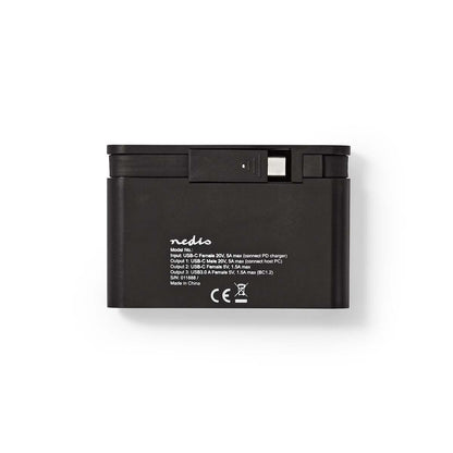 Nedis TCARF240BK dockningsstationer för bärbara datorer USB 3.2 Gen 1 (3.1 Gen 1) Type-C Svart