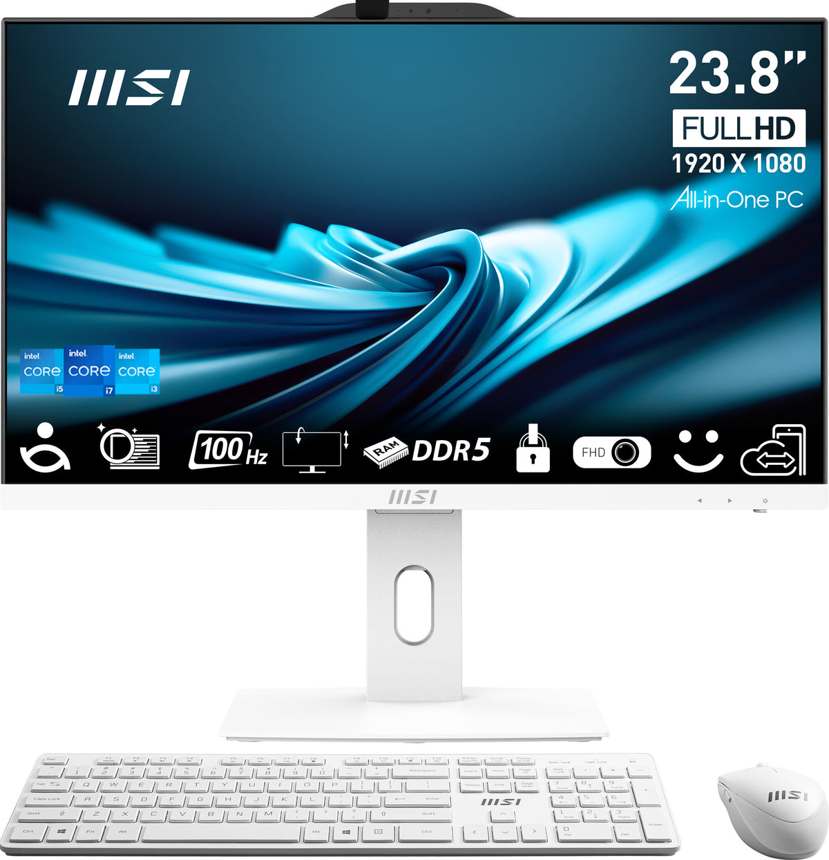MSI Pro AP242P 14M-691EU Intel® Core™ i5 i5-14400 60,5 cm (23.8") 1920 x 1080 pixlar Allt-i-ett-dator 16 GB DDR5-SDRAM 512 GB SSD Windows 11 Pro Wi-Fi 6E (802.11ax) Vit