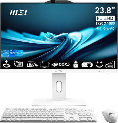MSI Pro AP242P 14M-691EU Intel® Core™ i5 i5-14400 60,5 cm (23.8") 1920 x 1080 pixlar Allt-i-ett-dator 16 GB DDR5-SDRAM 512 GB SSD Windows 11 Pro Wi-Fi 6E (802.11ax) Vit