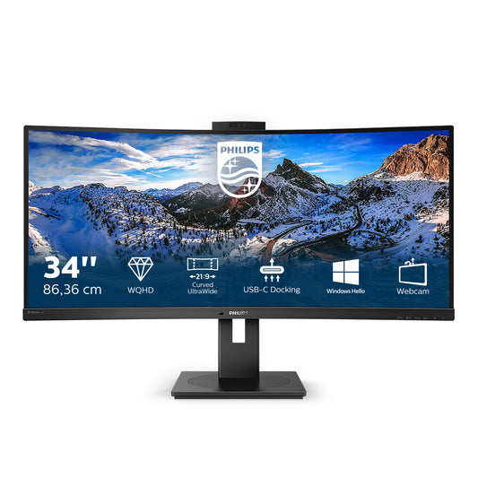 Philips P Line 346P1CRH/00 LED display 86,4 cm (34") 3440 x 1440 pixlar UltraWide Quad HD Svart