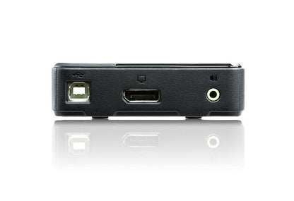 ATEN USB DisplayPort/Audio KVM-switch med 2 portar (stöd för 4K och medföljande kablar)