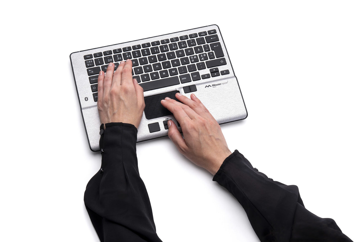 Mousetrapper Alpha tangentbord Mus inkluderad Kontor USB + Bluetooth QWERTY Nordic Silver