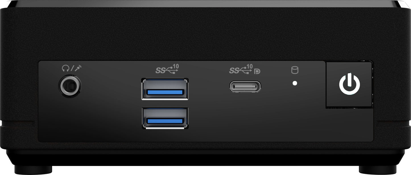 MSI Cubi N ADL-001EU Intel® N N200 4 GB DDR4-SDRAM 128 GB SSD Windows 11 Pro Mini PC Mini-PC Svart