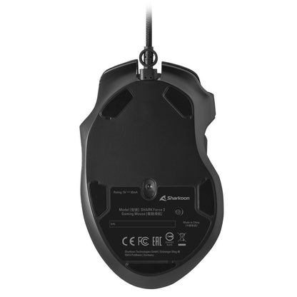 Sharkoon SHARK Force 3 datormöss Spela högerhand USB Type-A Optisk 12800 DPI