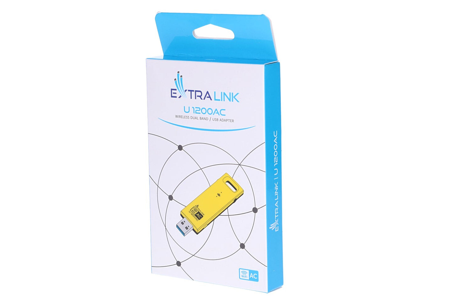 Extralink U1200AC AC1200 DUAL BAND WIRELESS USB ADAPTER USB-pryl Gul Fan