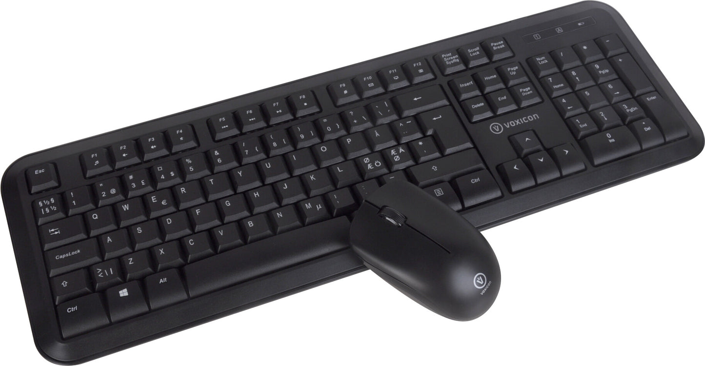Voxicon 210WL tangentbord Mus inkluderad RF Trådlös QWERTY Nordic Svart