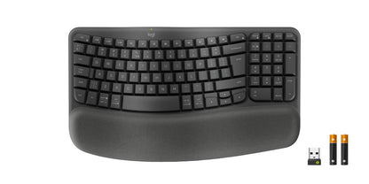 Logitech ERGO 920-012334 tangentbord Kontor Trådlös RF + Bluetooth QWERTY Amerikanskt internationellt grafit