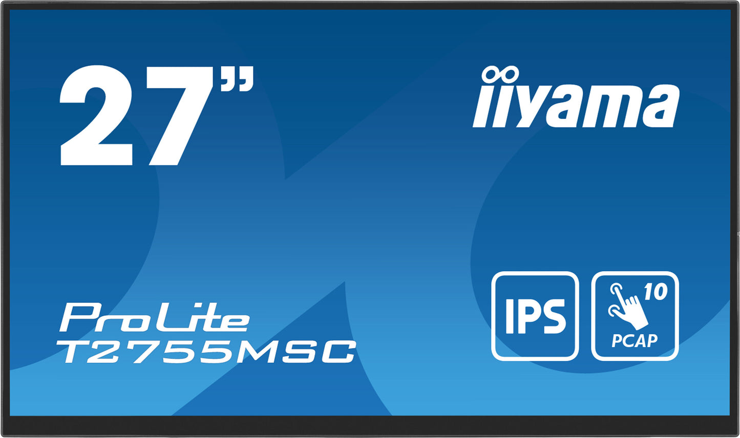 iiyama ProLite T2755MSC-B1 platta pc-skärmar 68,6 cm (27") 1920 x 1080 pixlar Full HD LED Pekskärm Bordsskiva Svart