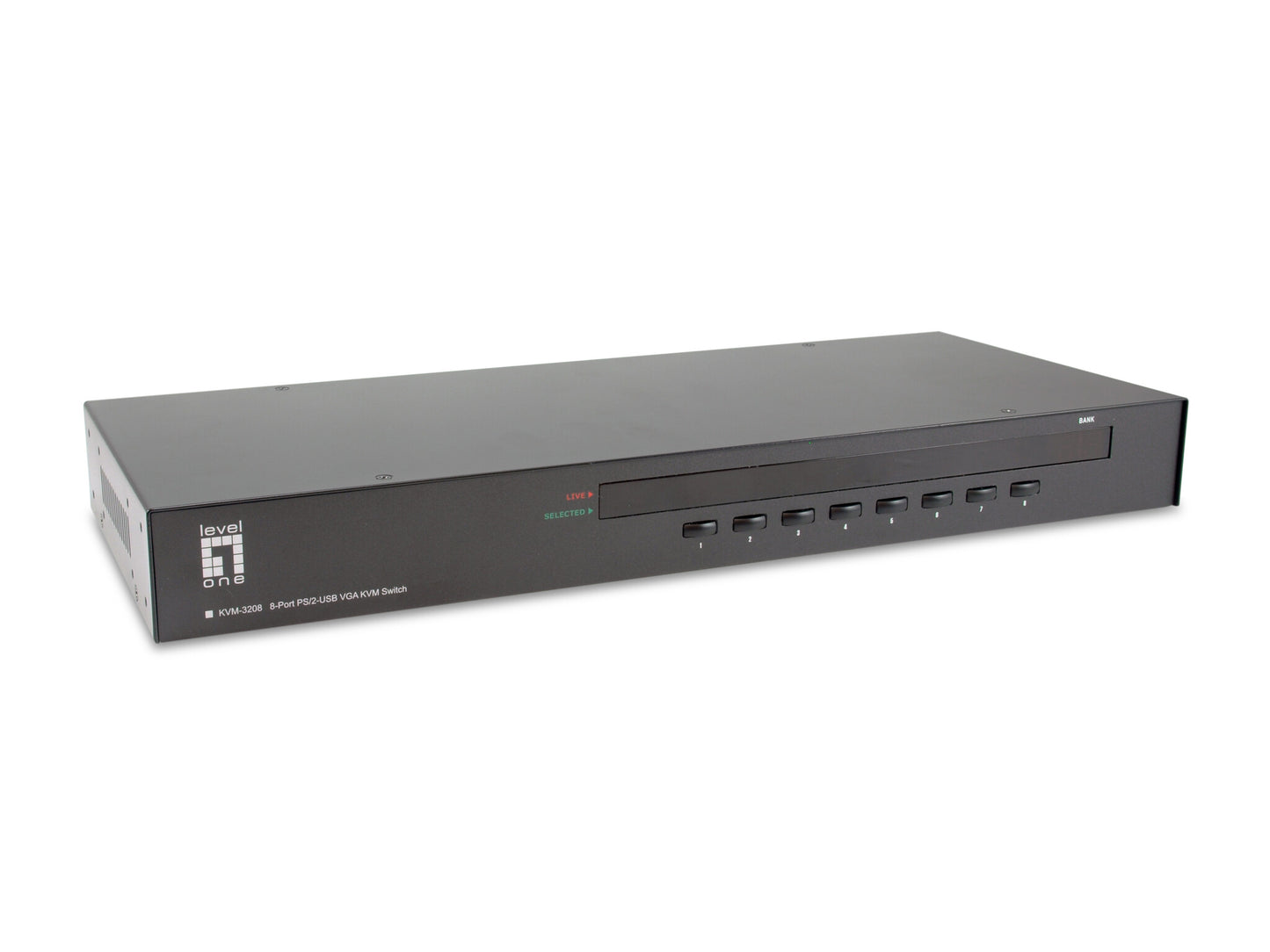 LevelOne KVM-3208 KVM-switchar Rackmontering Svart