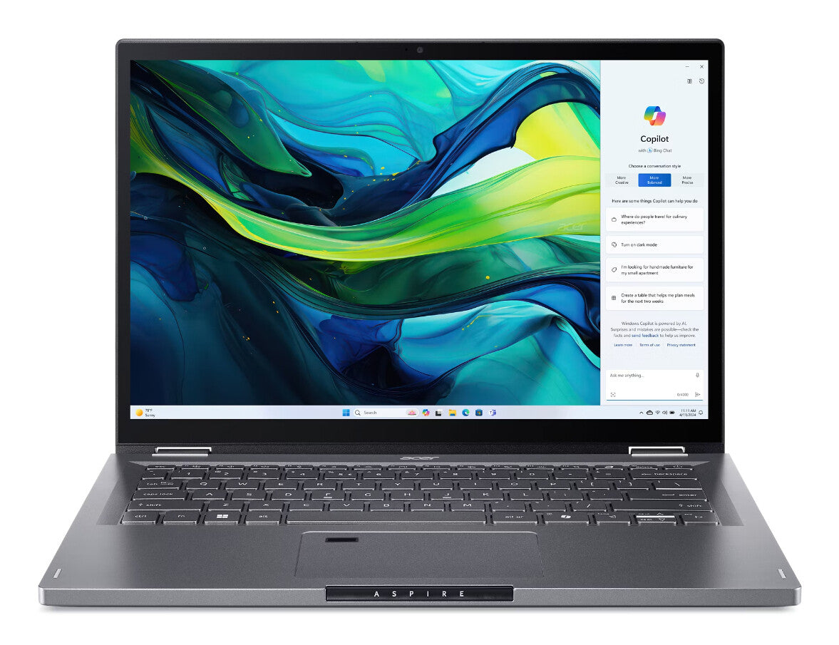 Acer Aspire Spin 14 ASP14-52MTN-51V5 Intel Core Ultra 5 115U Hybrid (2-i-1) 35,6 cm (14") Pekskärm WUXGA 16 GB LPDDR5x-SDRAM 512 GB SSD Wi-Fi 6E (802.11ax) Windows 11 Home Grå