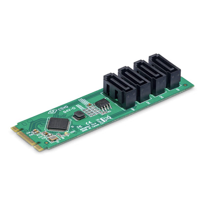 StarTech.com 4-ports M.2 till SATA-kortadapter, M.2 PCIe 3.0 till SATA HDD/SSD-expansionskort, ASM1064-chipset, M.2 NVMe till 4x HDD/SSD för Windows/macOS/Linux