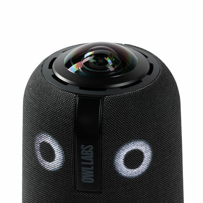 Owl Labs Meeting Owl 4+ – en smart 360-graders 4K-kamera för videokonferenser med mikrofon och högtalare (automatiskt talarfokus, smart zoomning och brusutjämning)