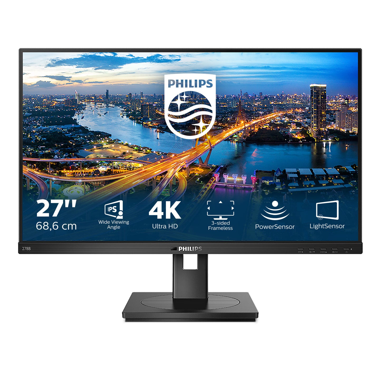 Philips B Line 278B1/00 LED display 68,6 cm (27") 3840 x 2160 pixlar 4K Ultra HD Svart