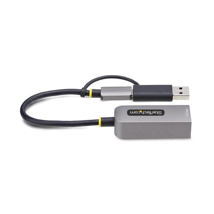 StarTech.com 2,5 GbE USB-C till Ethernet-adapter med USB-A-konverterare, NBASE-T NIC, USB 3.0 Type-C 2,5/1G-nätverk med flera hastigheter, Thunderbolt-kompatibel, Windows och Mac