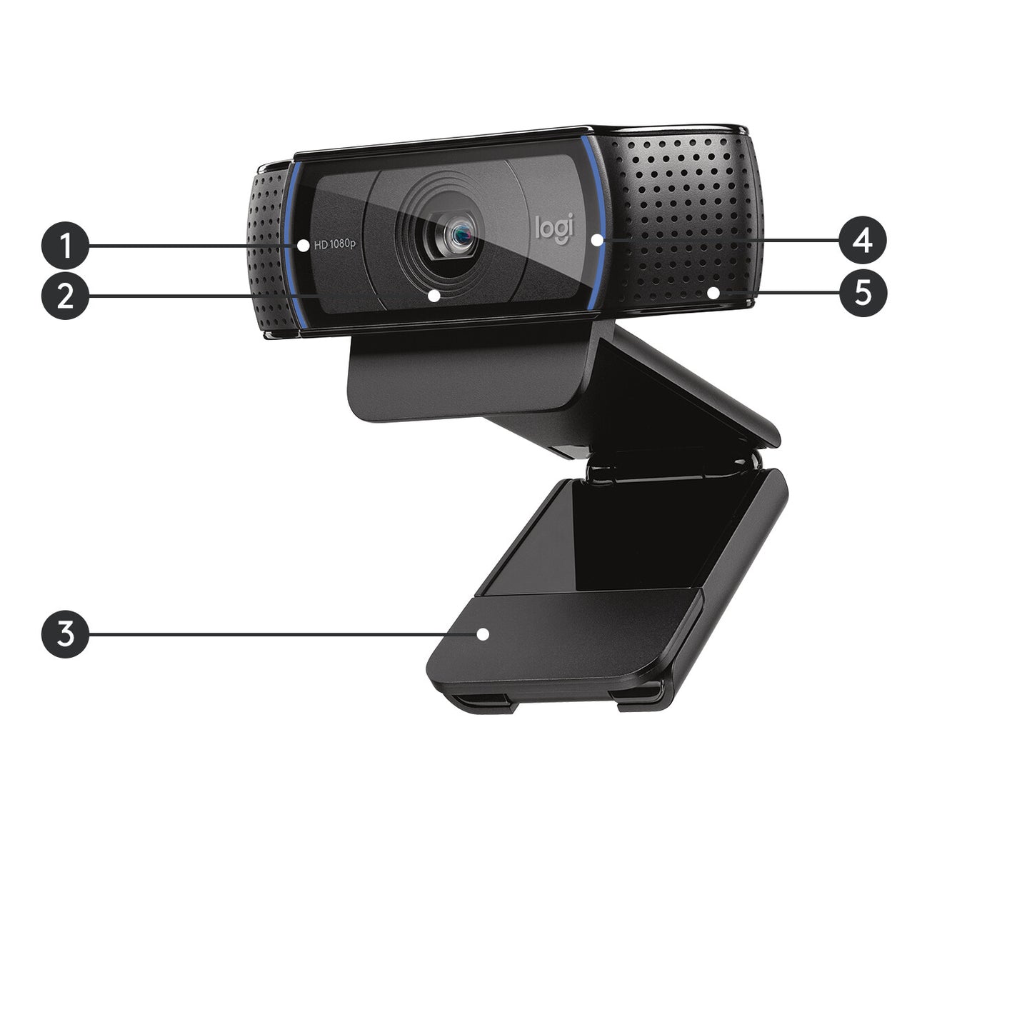 Logitech 960-001055 webbkameror 3 MP 1920 x 1080 pixlar USB Svart